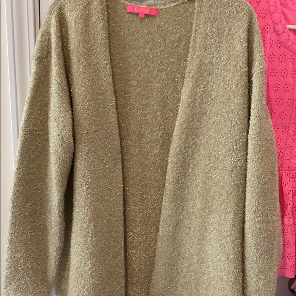 🛑SOLD🛑 Lilly Pulitzer Gold Sparkle Sweater - Large - Picture 2 of 2